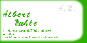 albert muhle business card